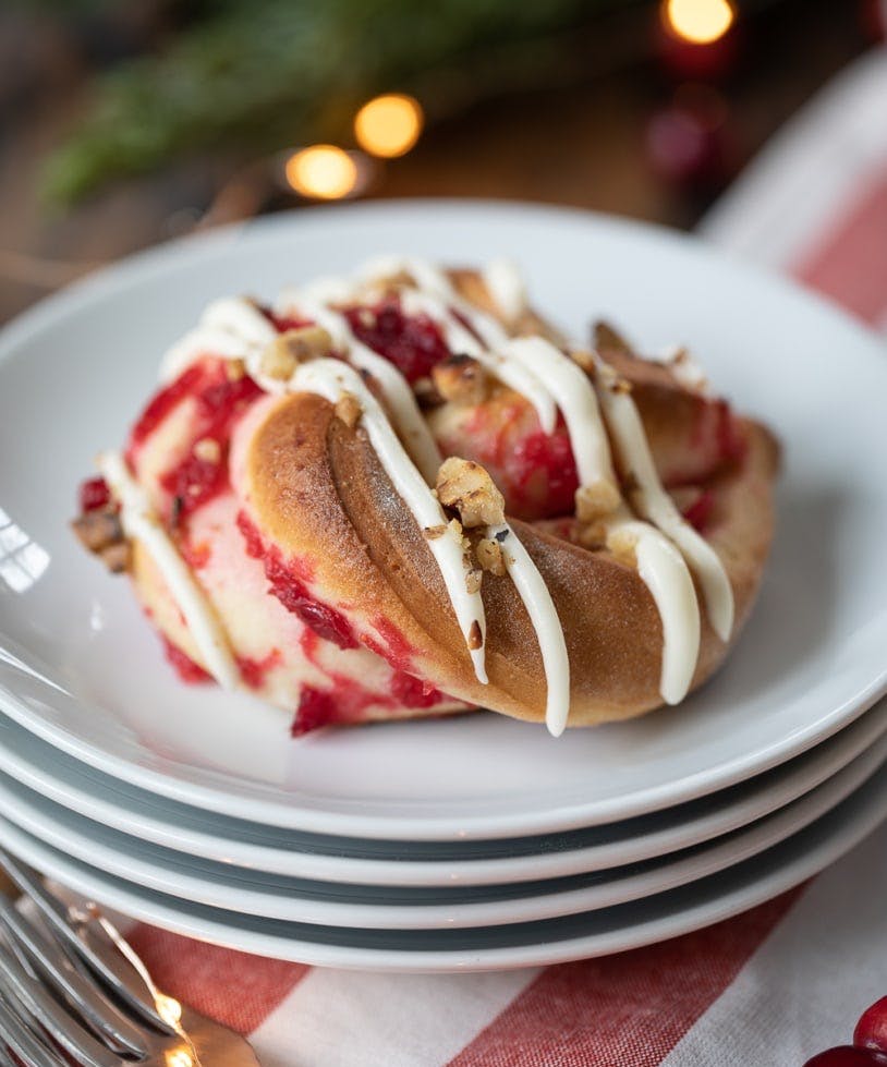 Cranberry Sweet Roll on a plate. 