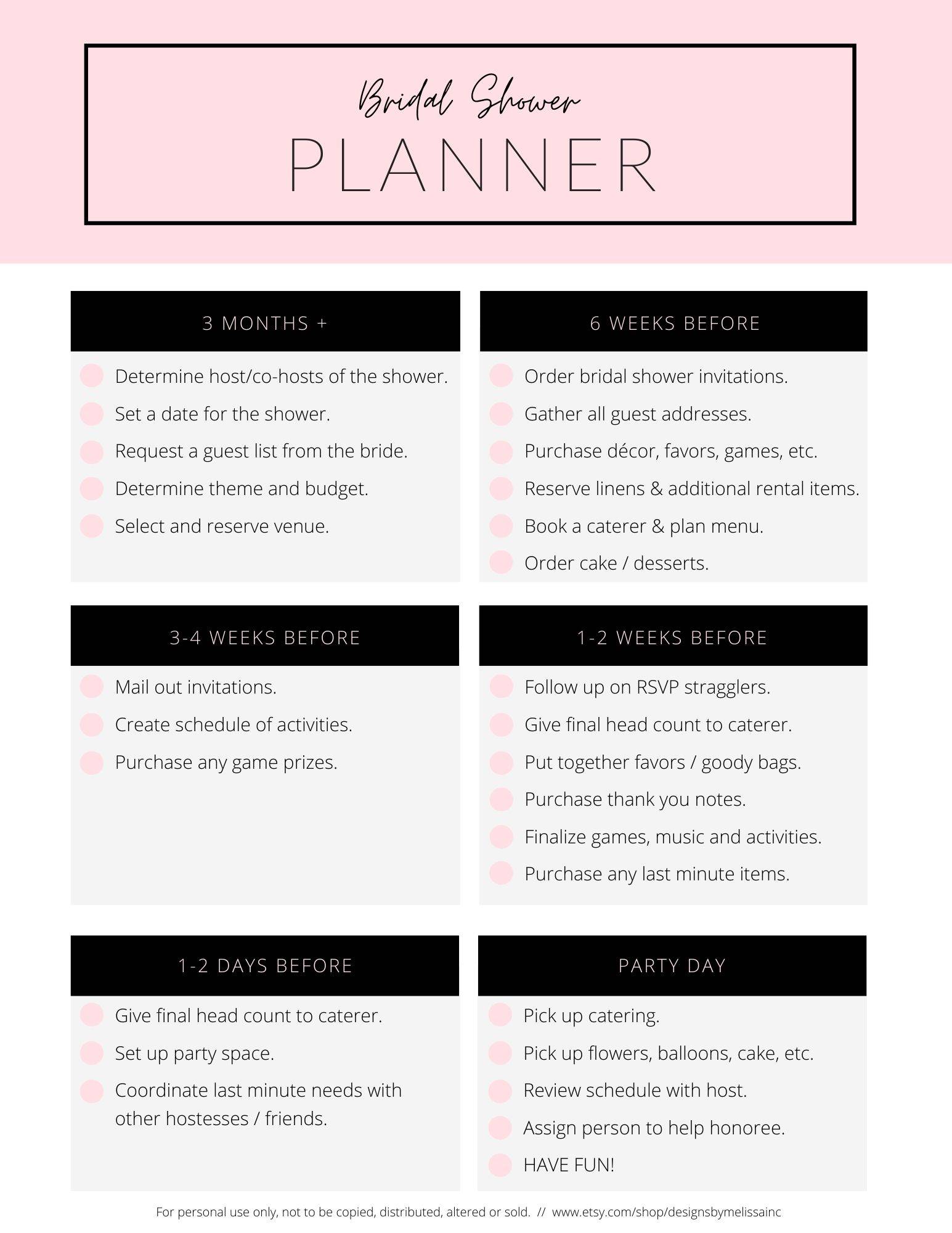 Planning a bridal shower? Our stepbystep planner is the perfect place