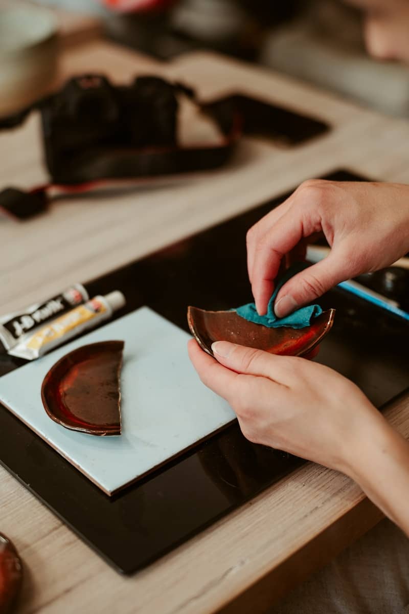 Repairing a broken ceramic bowl