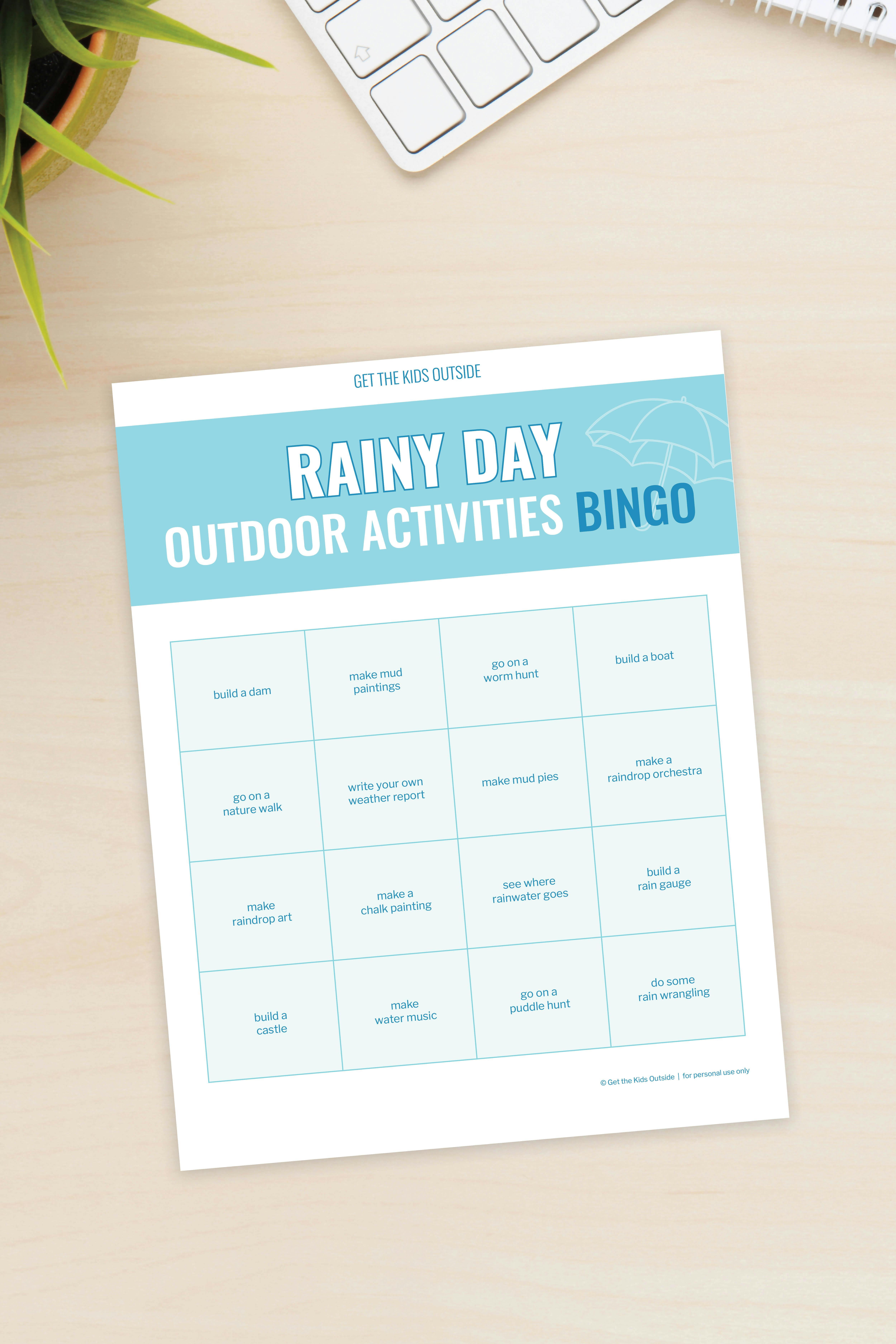 Outdoor Rainy Day Activity Ideas for Kids - Thimble and Twig
