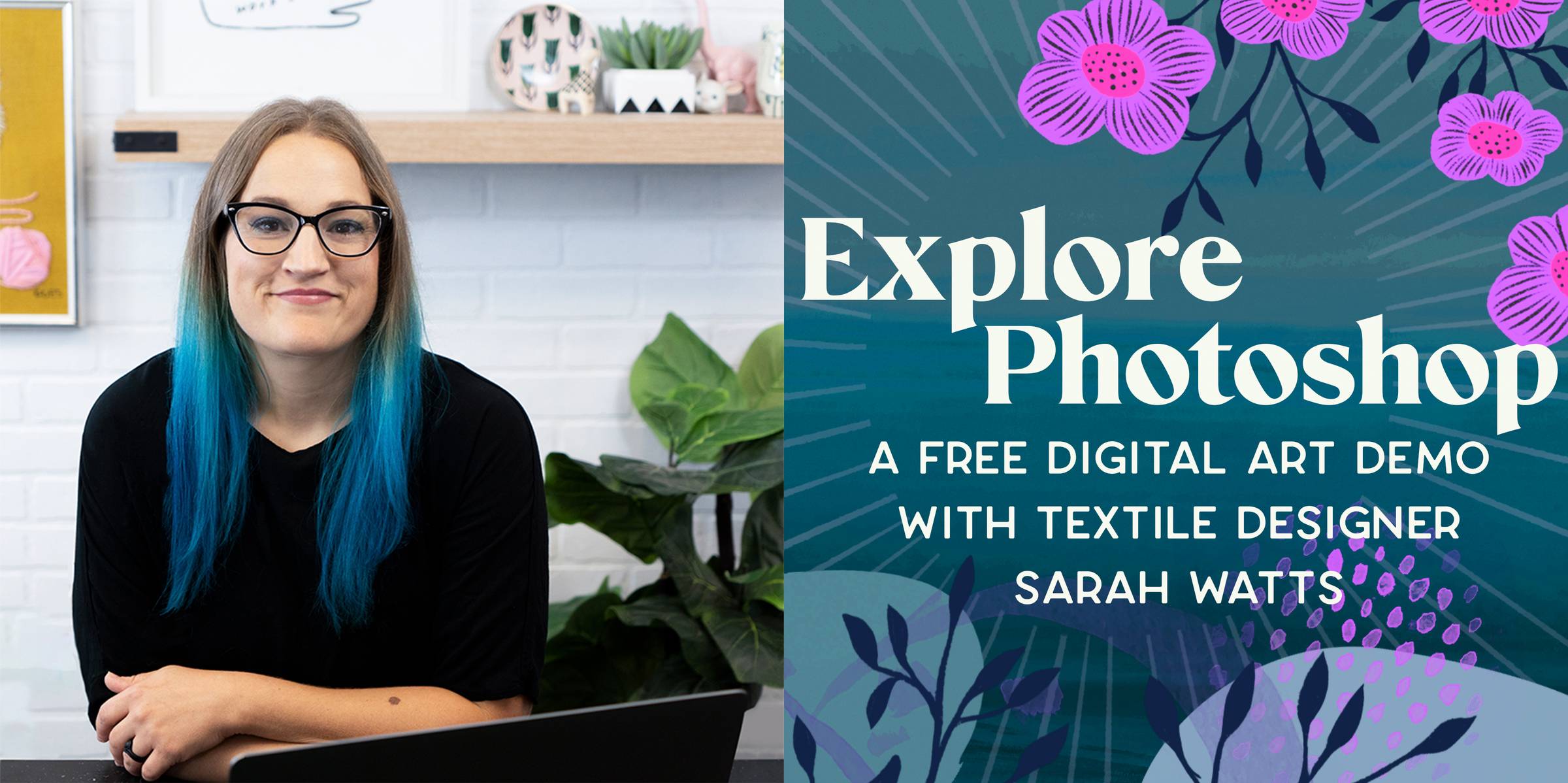 Sign up to see a FREE 3 part digital art demo with textile designer