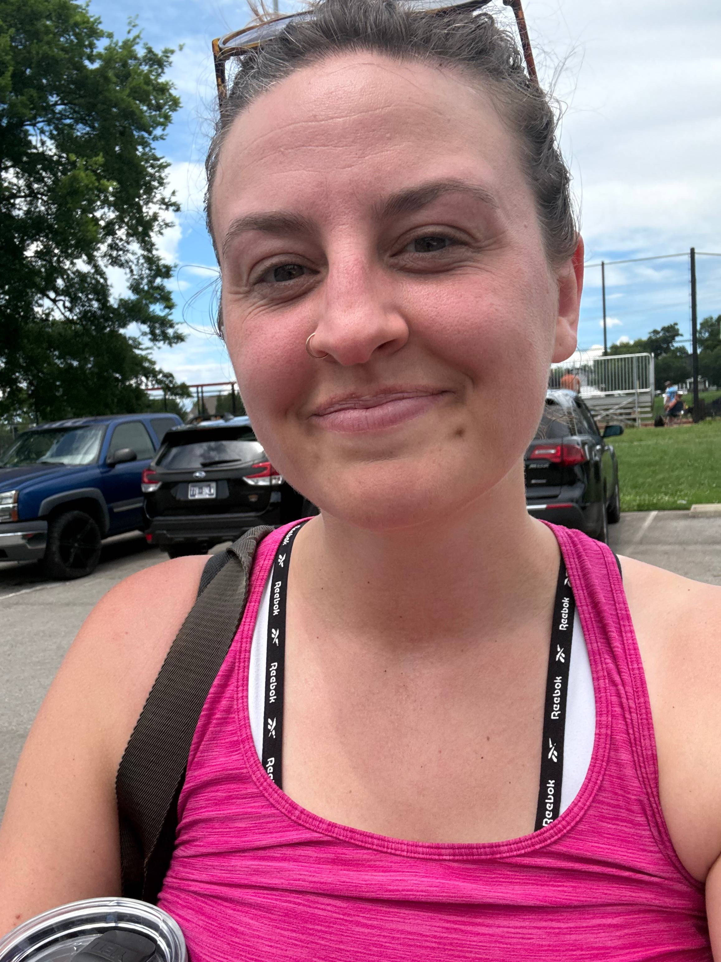 photo of Allea outside in gym clothing
