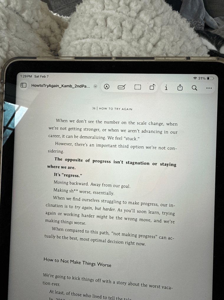 screenshot of a page from Steve's book