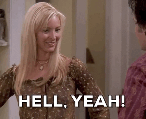 Gif of a woman saying hell yeah