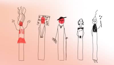 a drawing of matchstick people