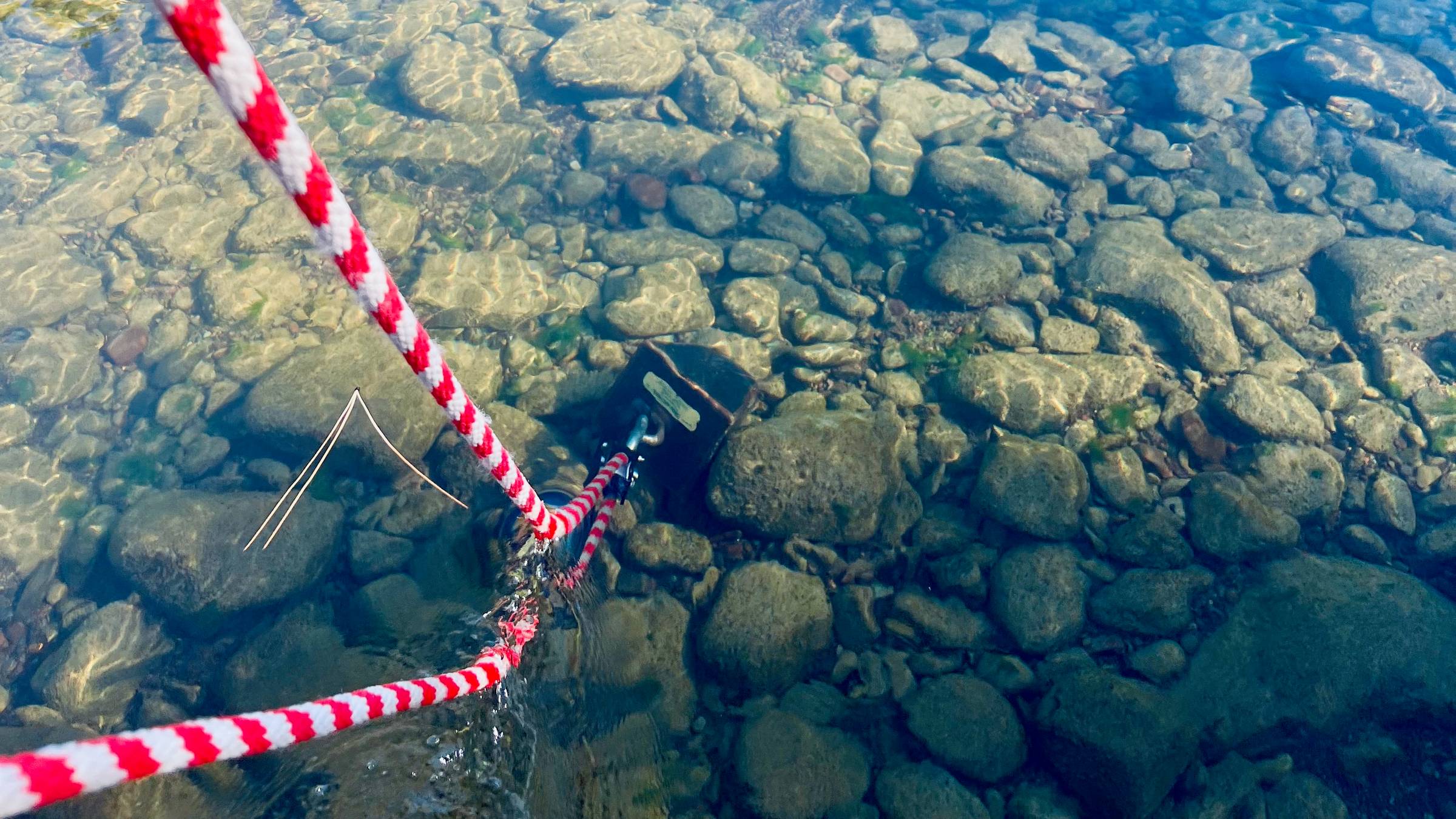 The anchor of our boat at the bottom of the Blackfoot river