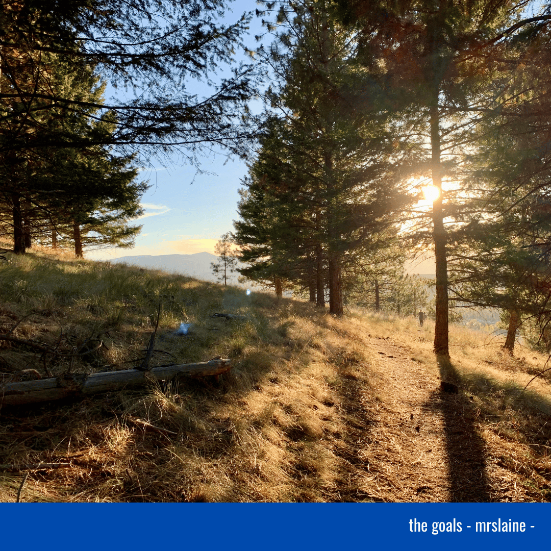 hiking a mountainside in Missoula in the fall