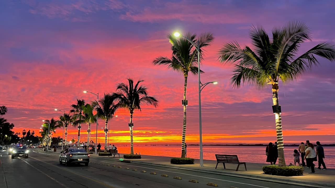 New Year's Eve sunset in La Paz Mexico