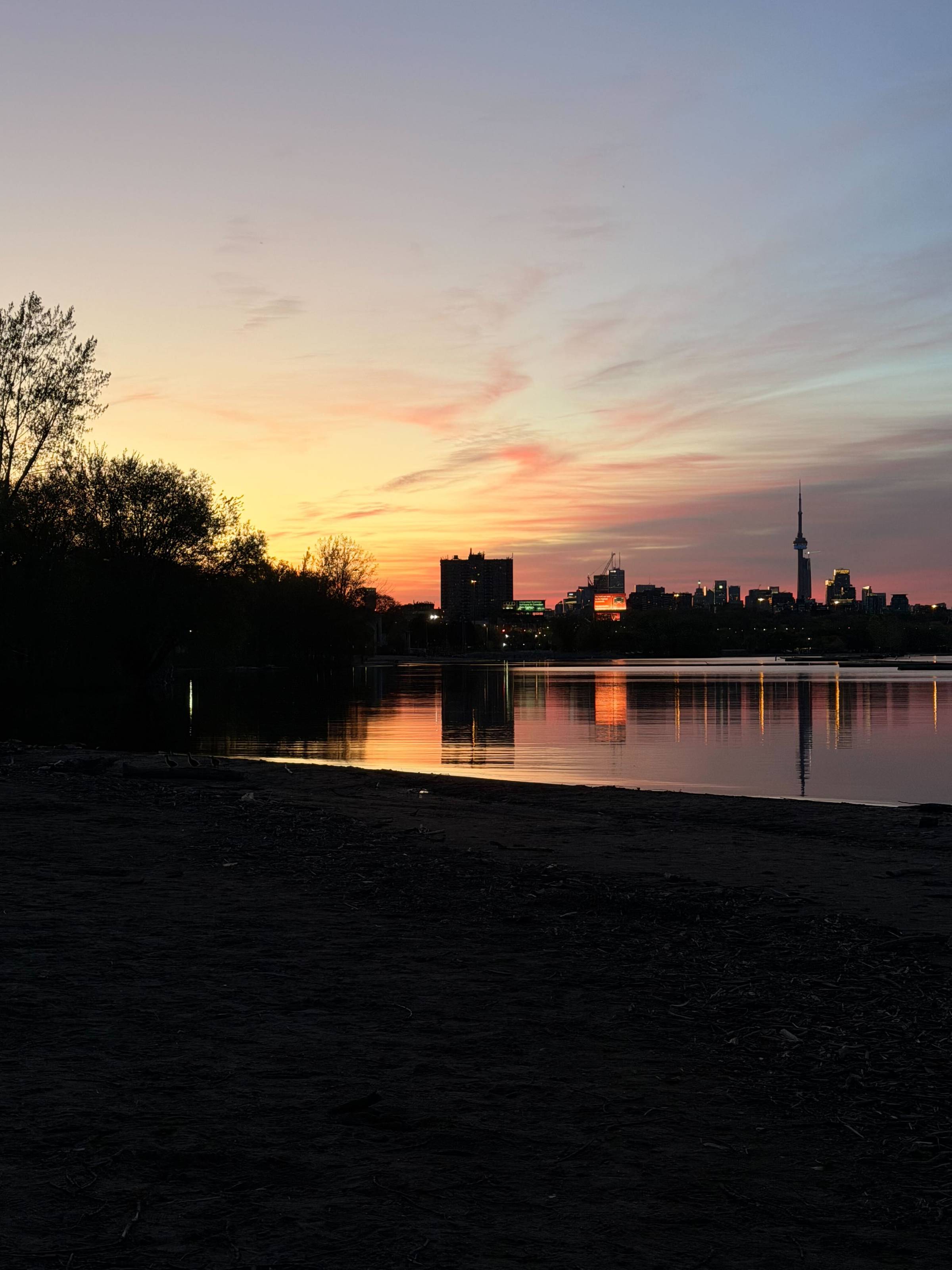 Sunrise Shot of Toronto's CN Tower and Skyline