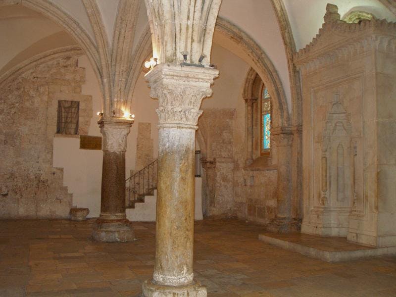 An ancient room, the Cenacle, where the Last Supper was held