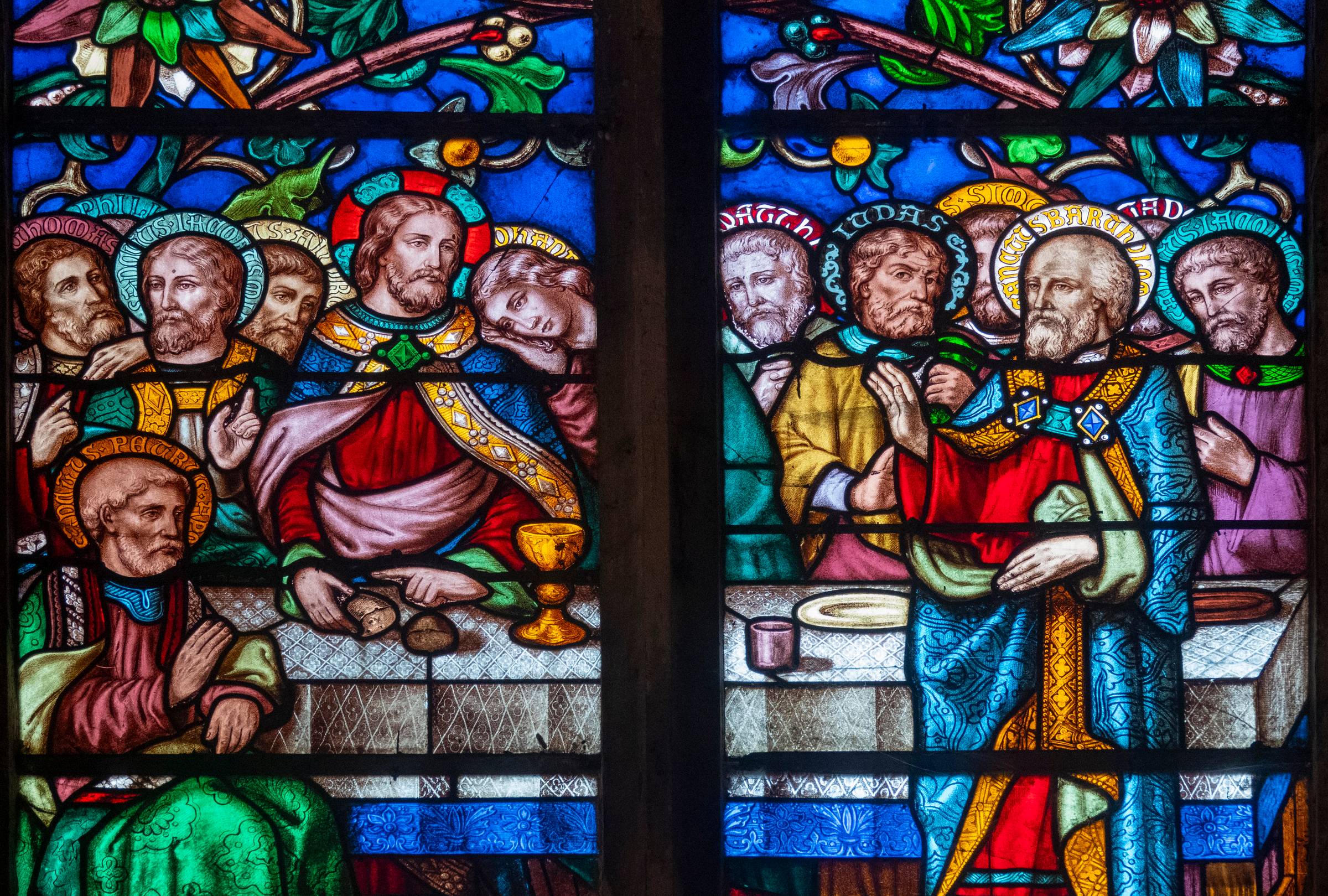 Stained Glass of Last Supper picture