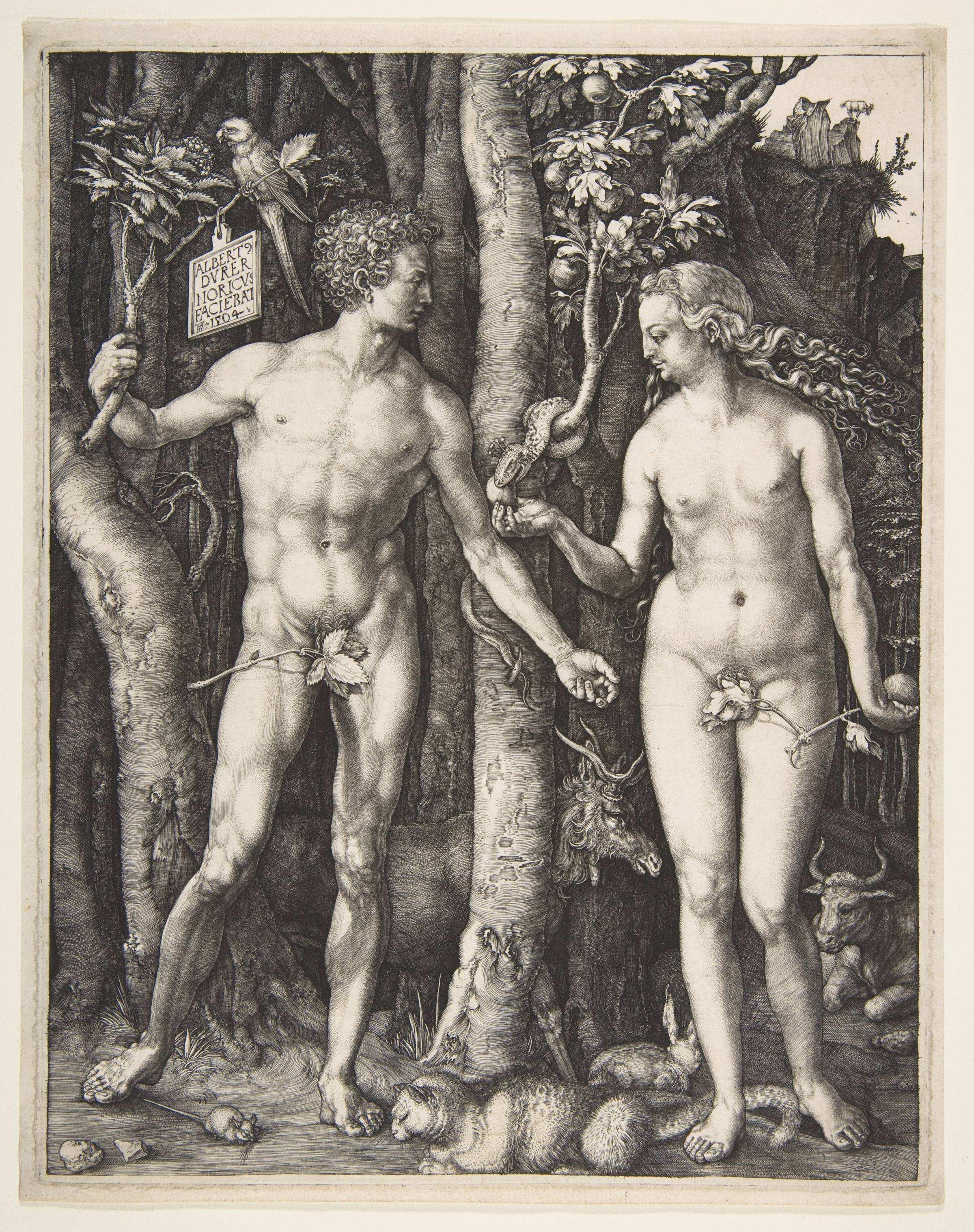 Albrecht Durer's 1504 print of Adam and Eve
