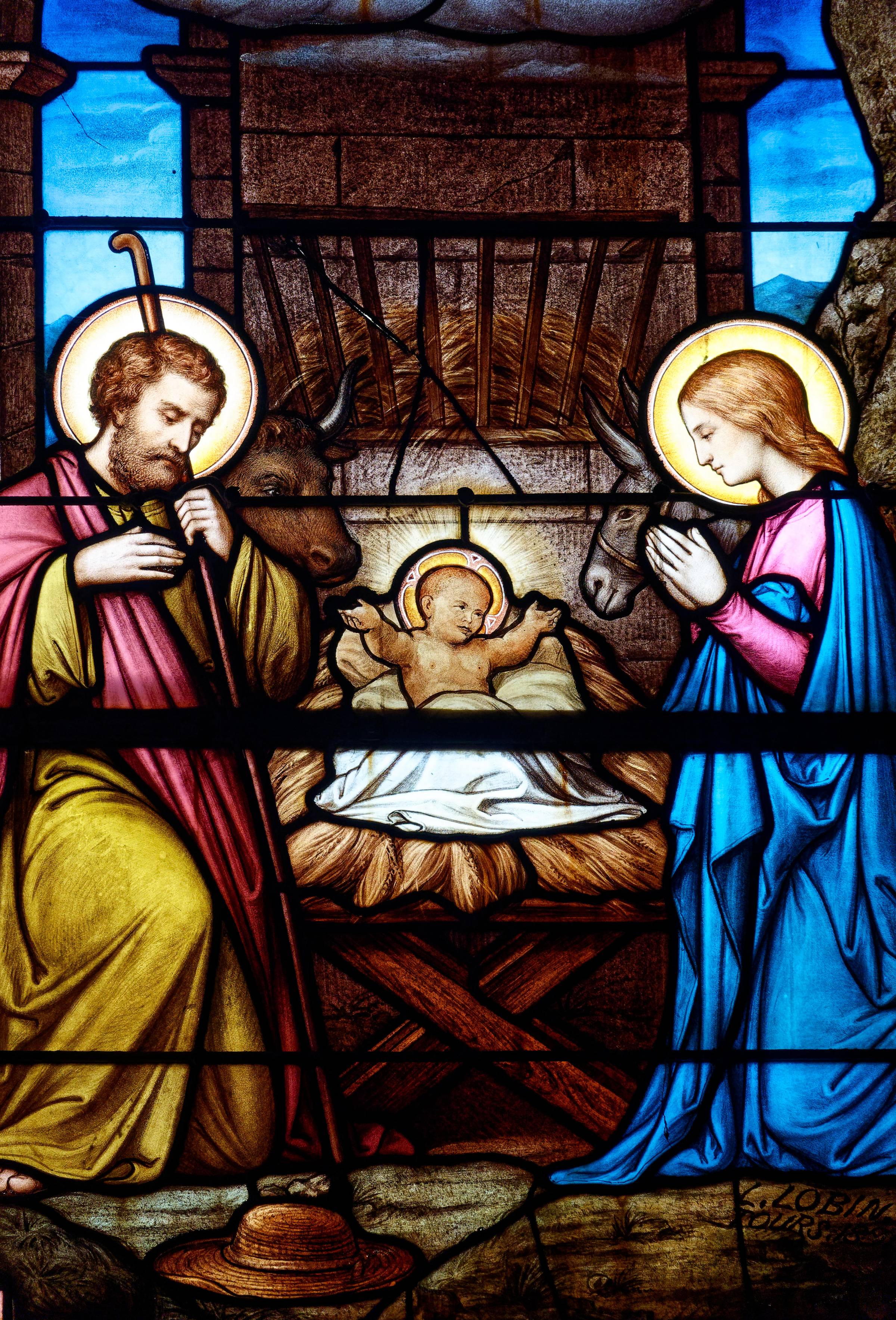 Nativity stained glass