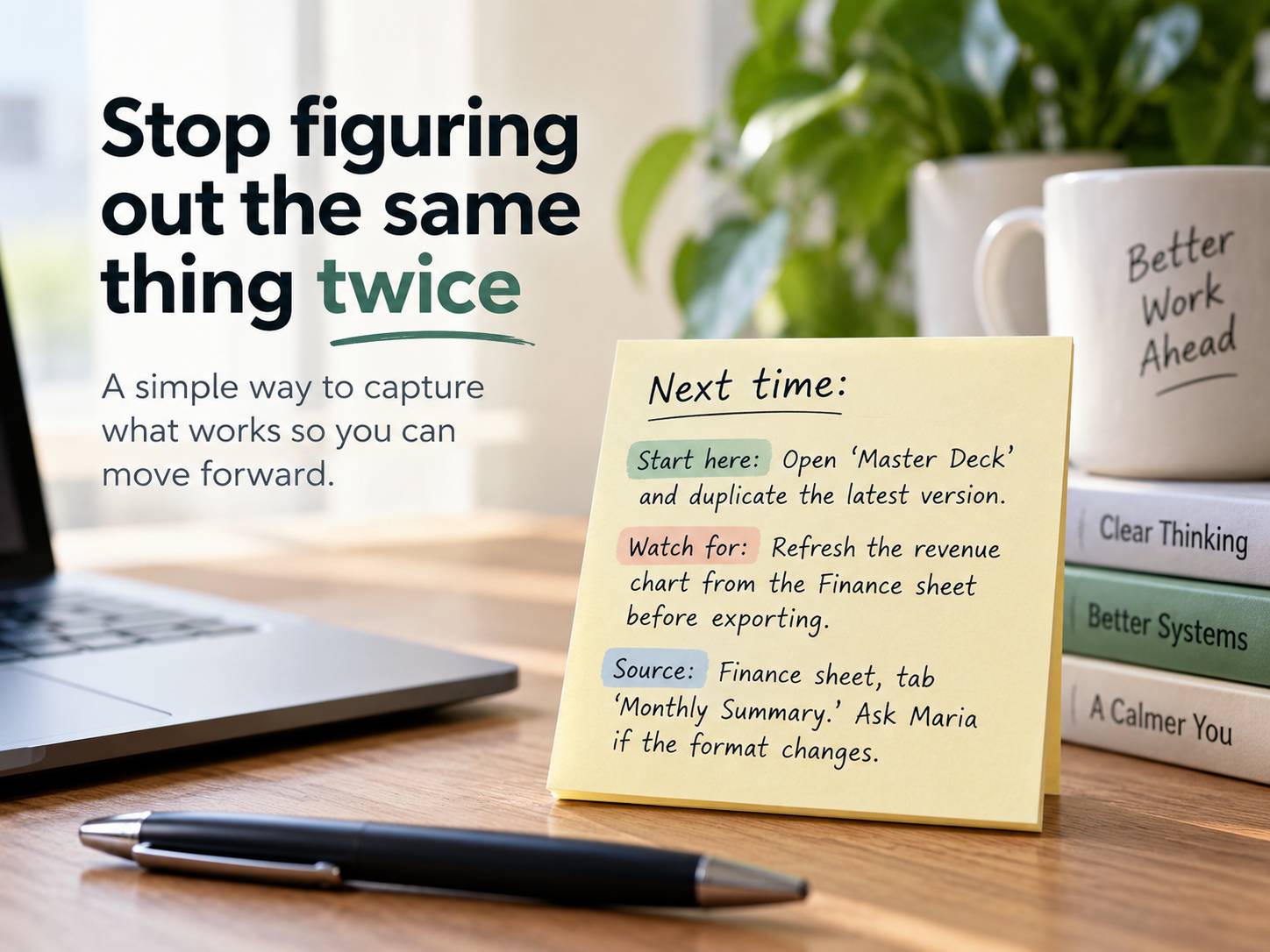 Stop figuring out the same thing twice