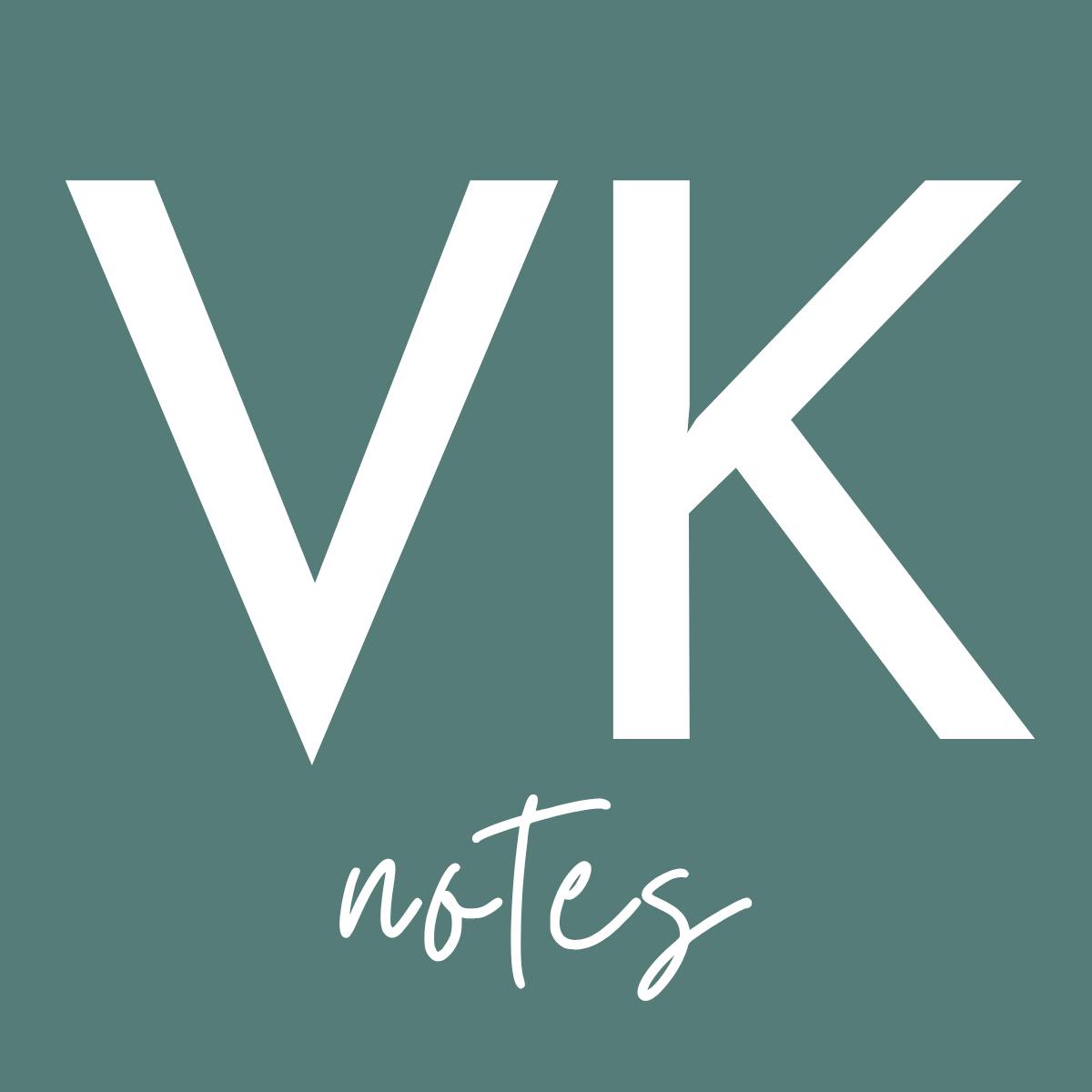 Dark musk green background with white letters.