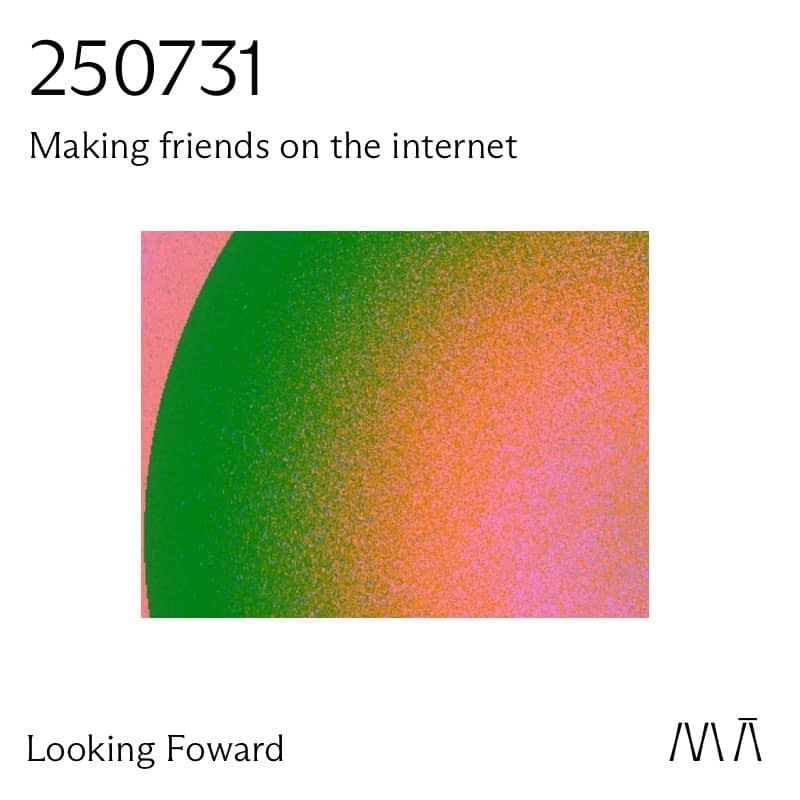 A colourful abstract image in pink, green and orange