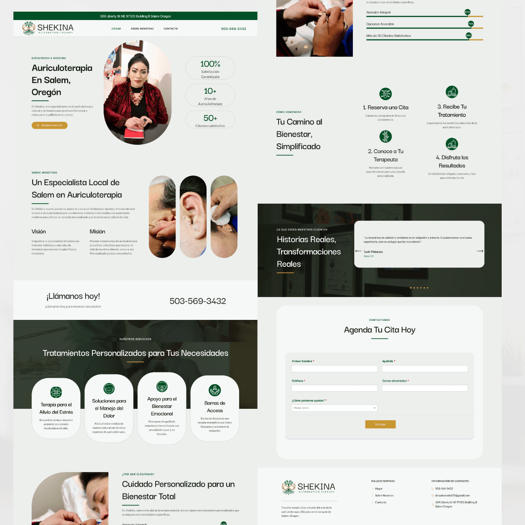 shekina therepy website display
