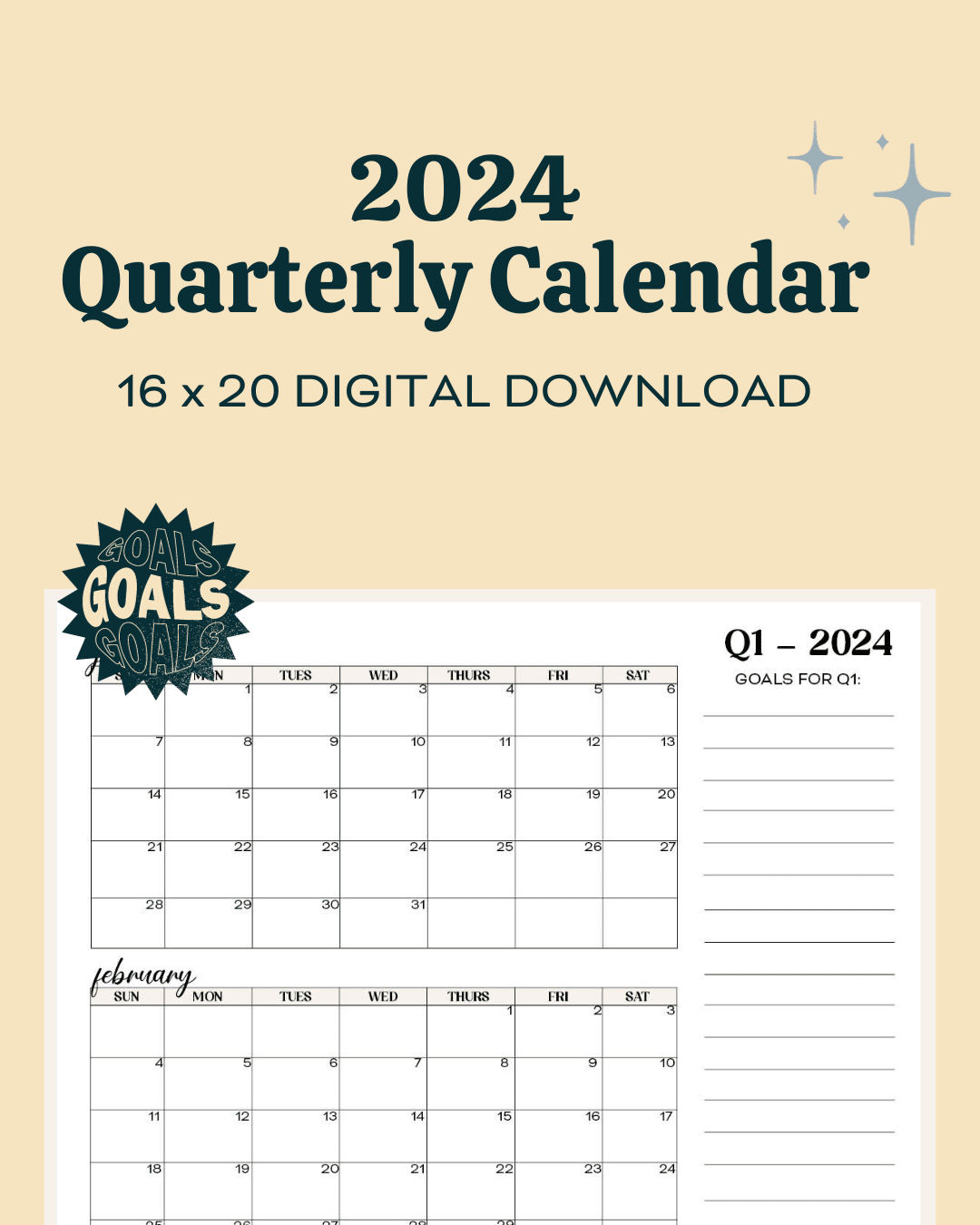 2024 Quarterly Calendar