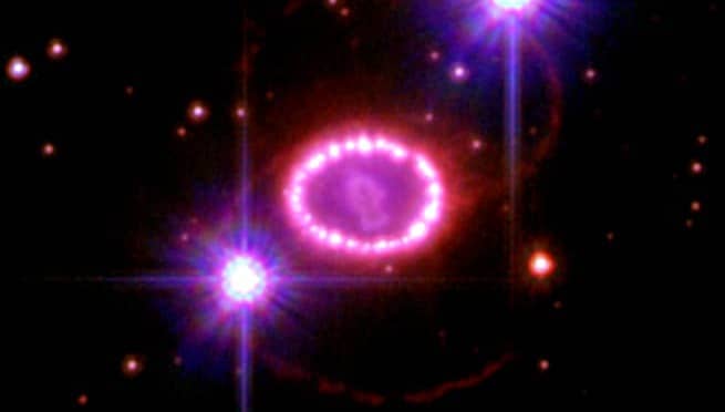 Image of supernova taken through Hubble space telescope