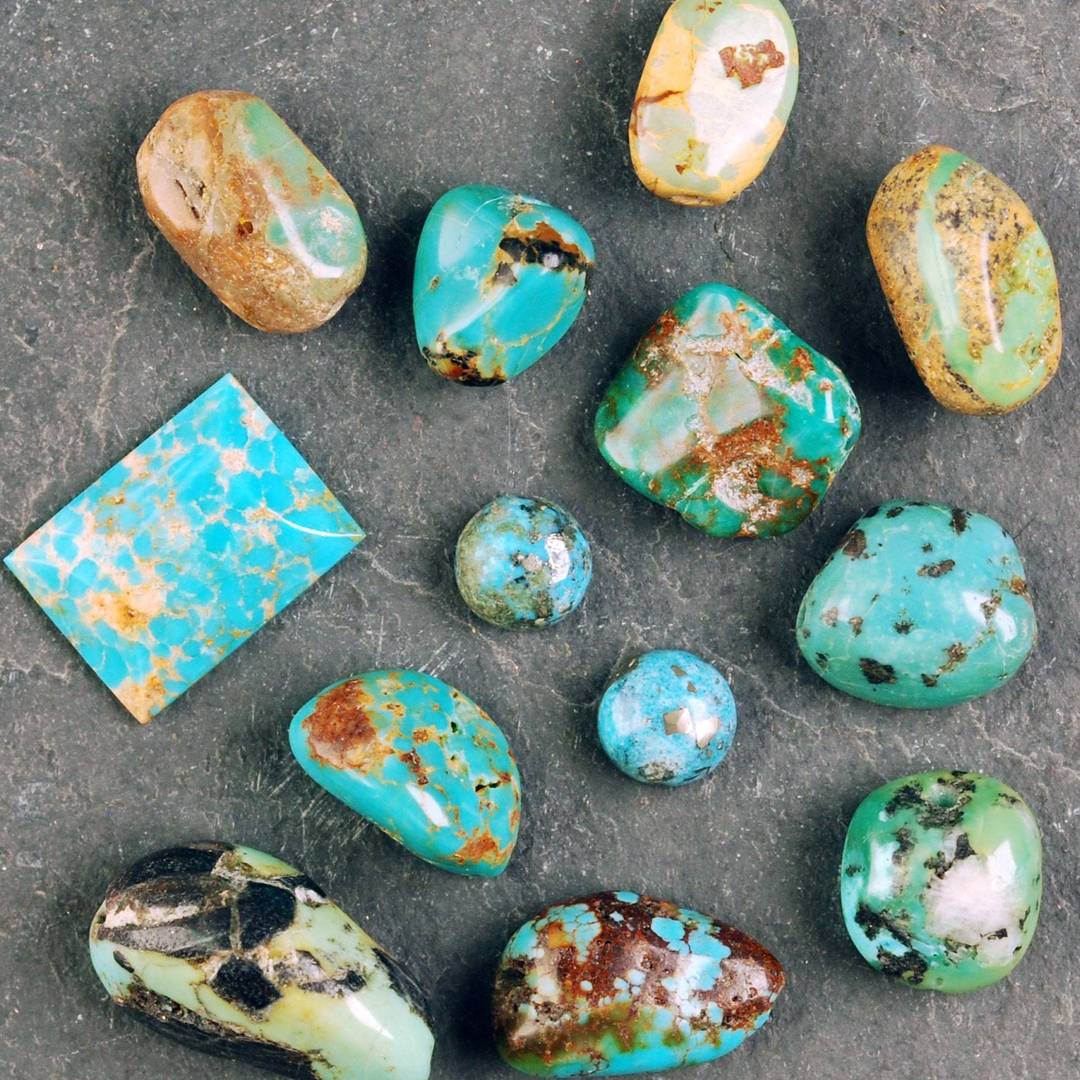 Group of turquoise showing matrix