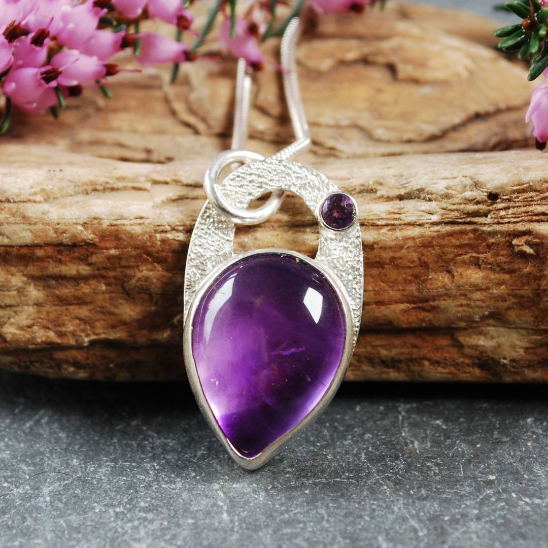amethyst silver pendant