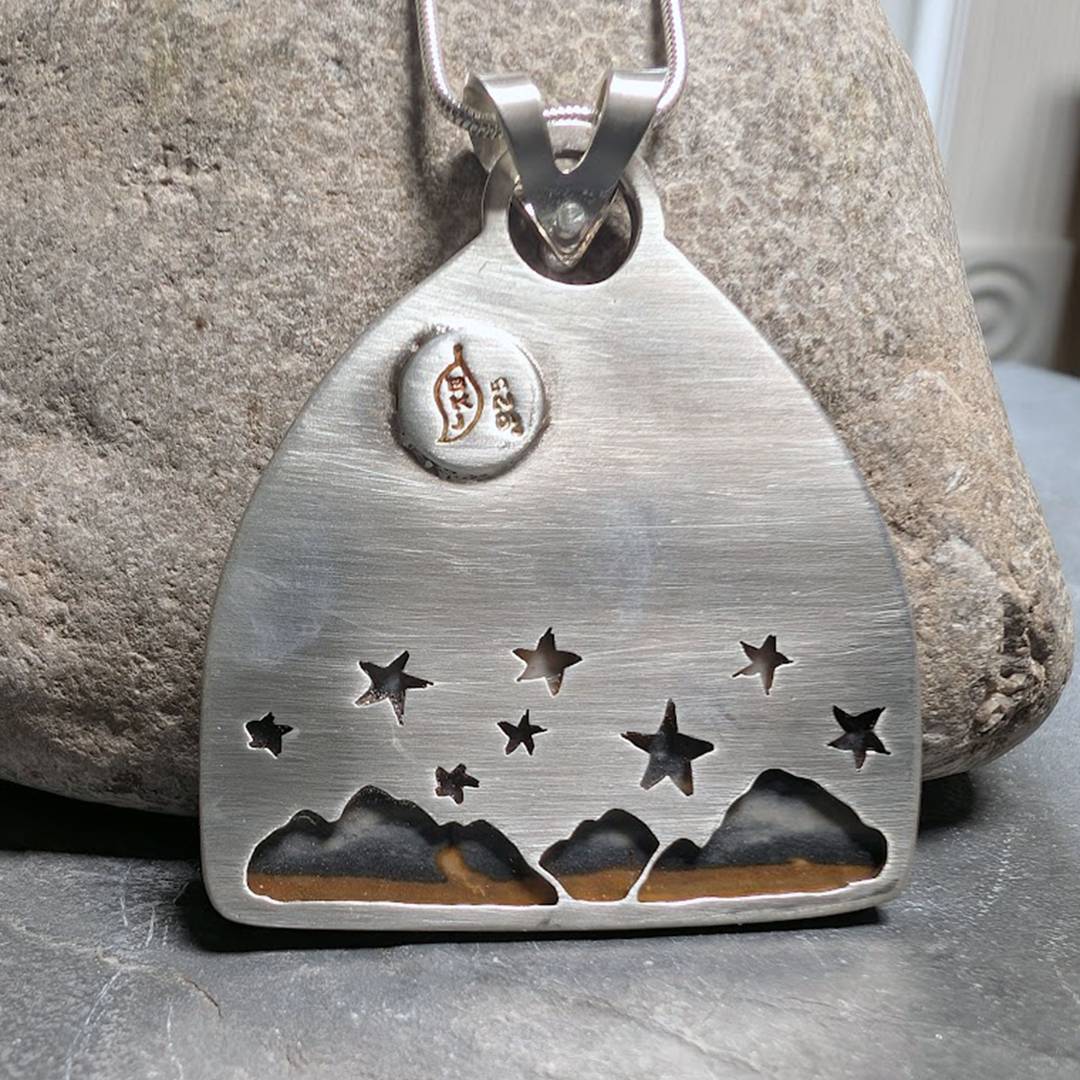 Back of starry night jasper pendant