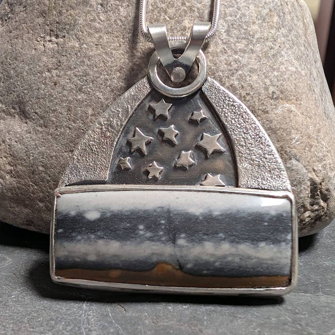 Starry night jasper pendant