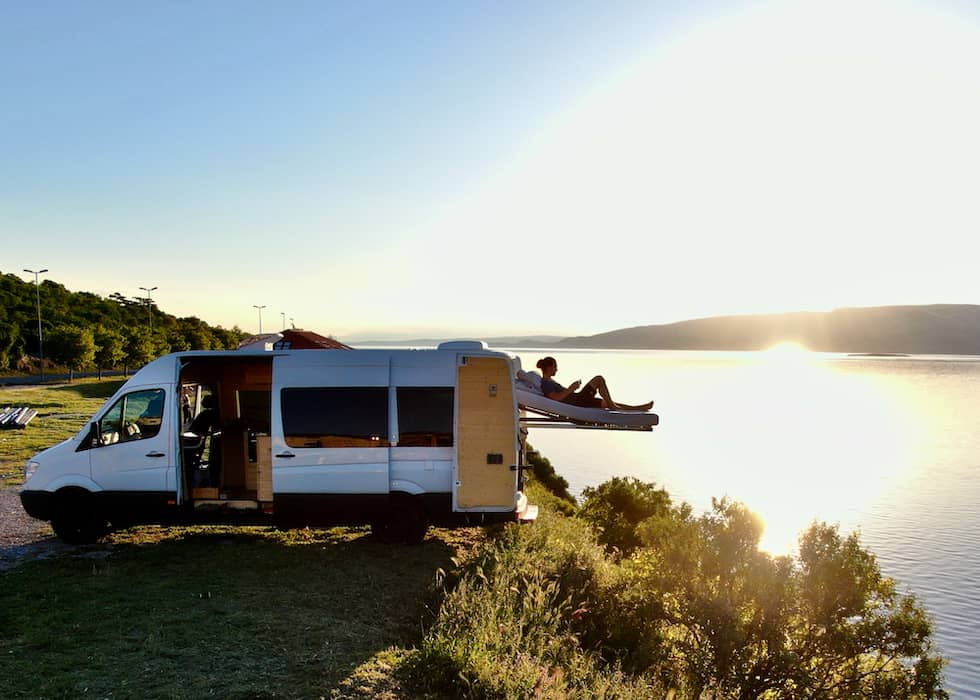 Van Life with an Indoor-Outdoor Sliding Bed