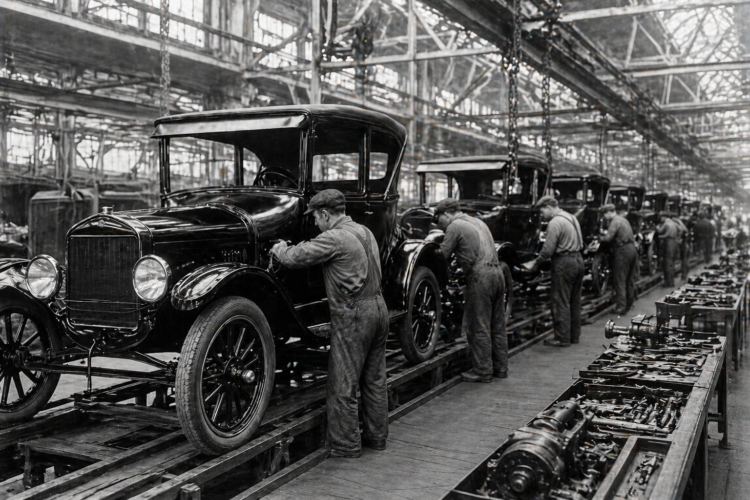 1926 automobile manufacturing line