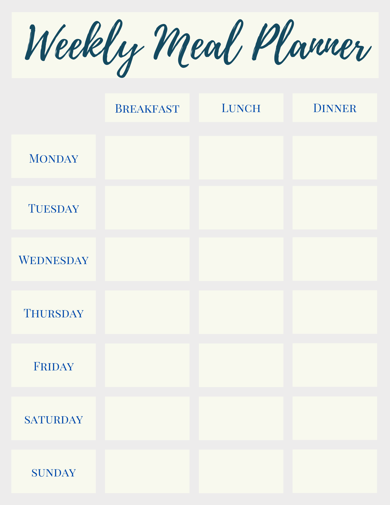 Weekly Meal Planner