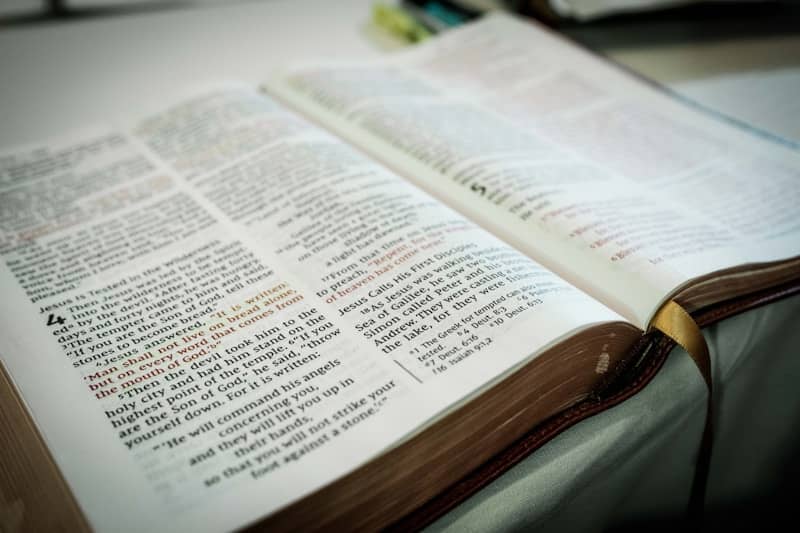 An open book sitting on top of a table