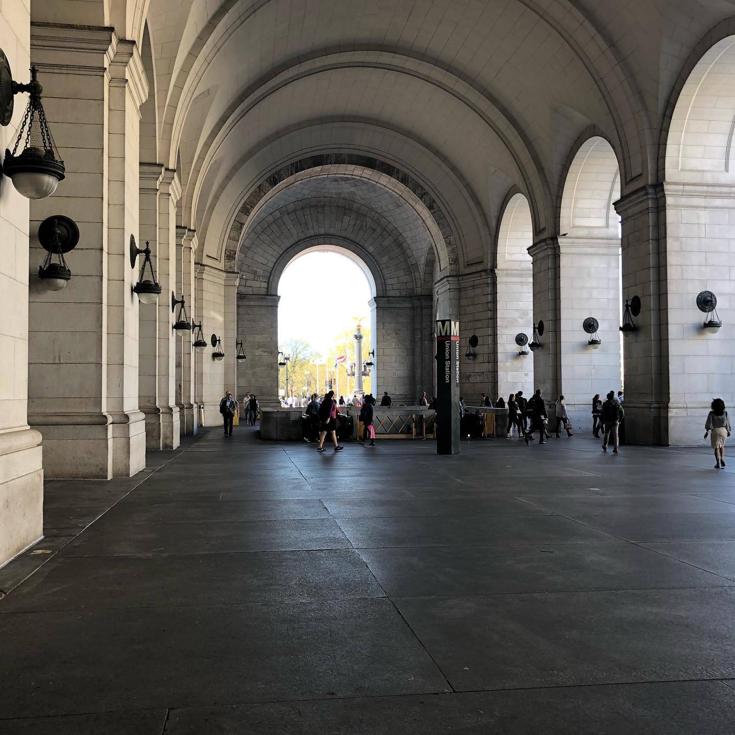The entrance to Washington Union Station. 