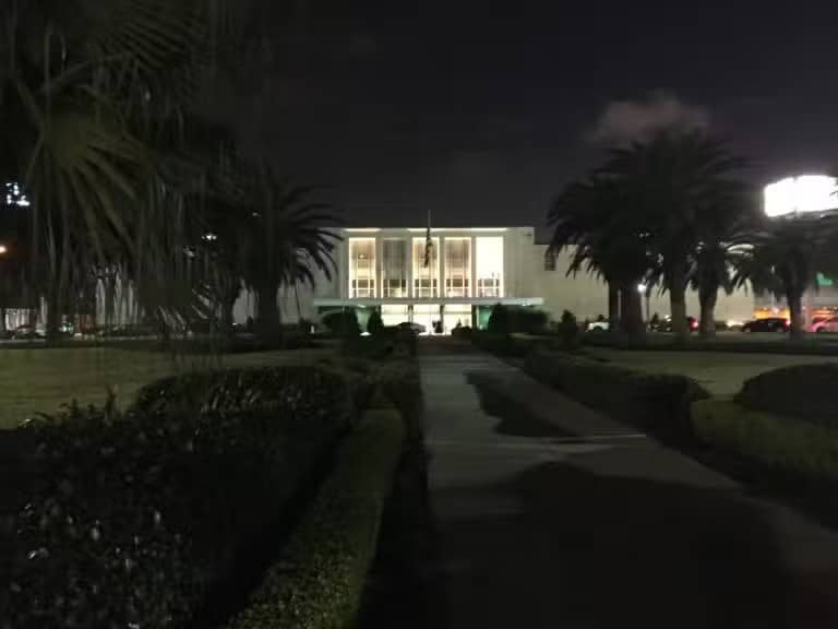 The New Orleans Amtrak Station at night
