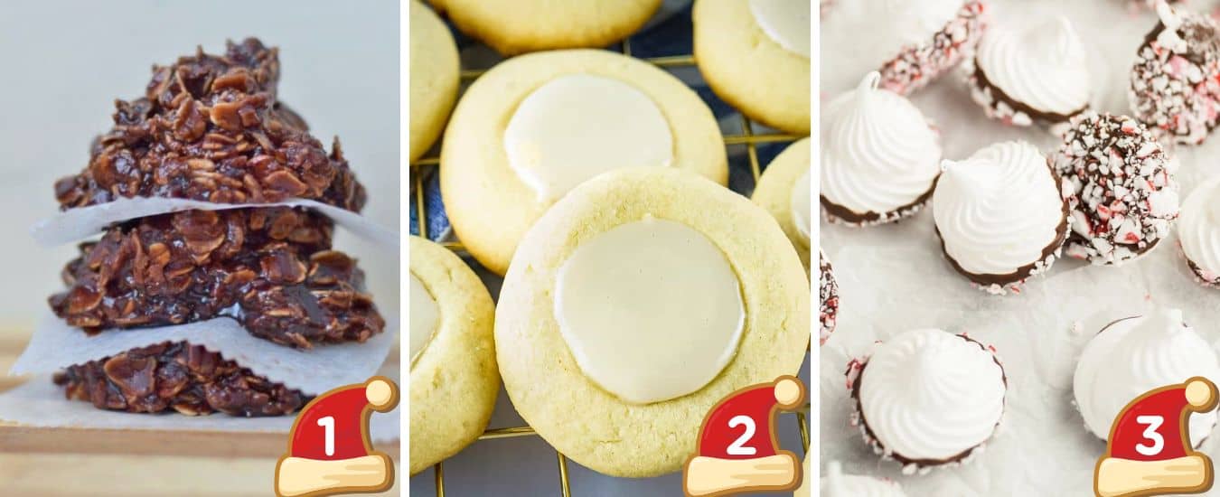 Collage of three different types of cookies.