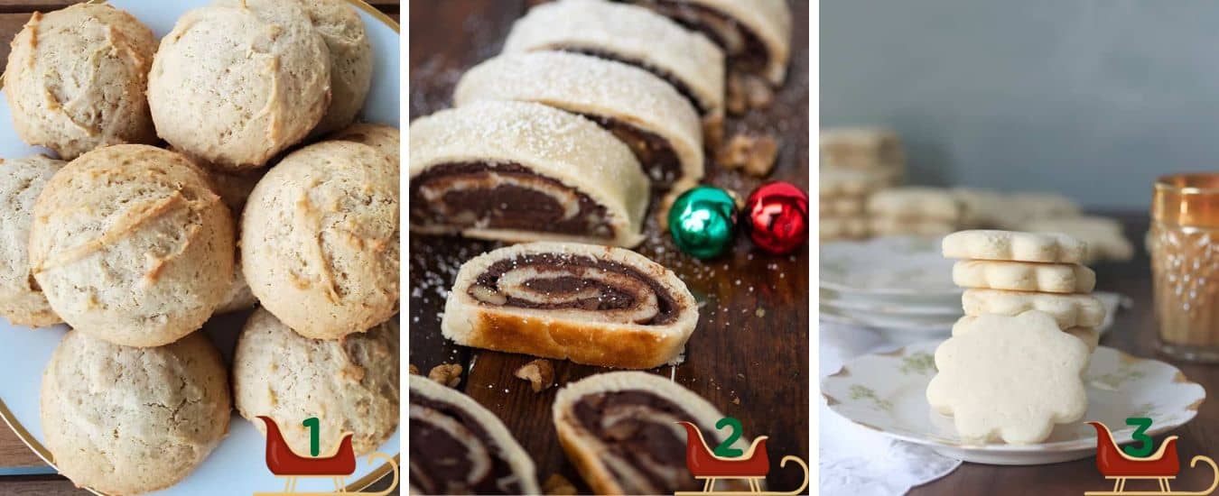 Collage of three different types of cookies.