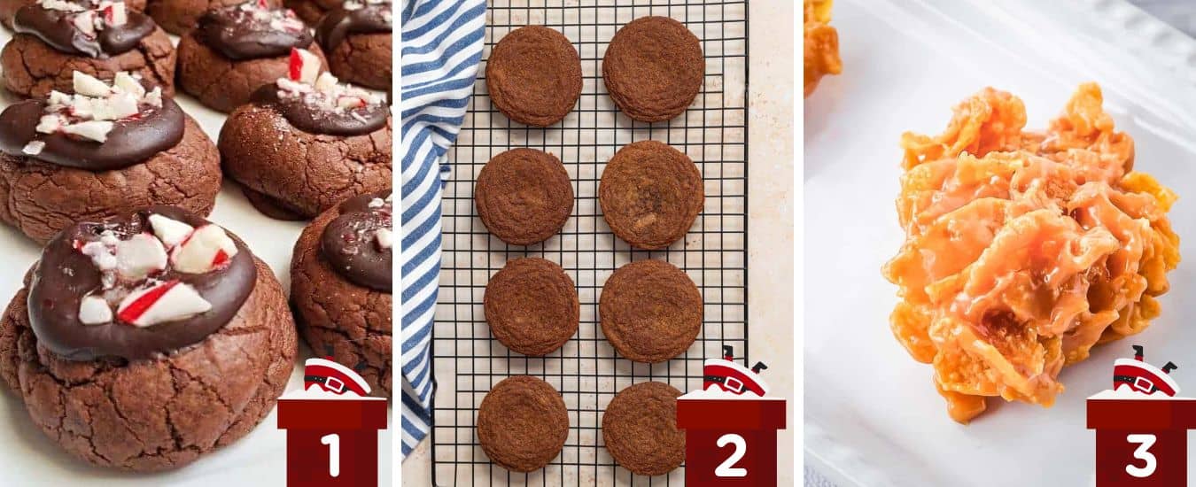 Collage of three different types of cookies.