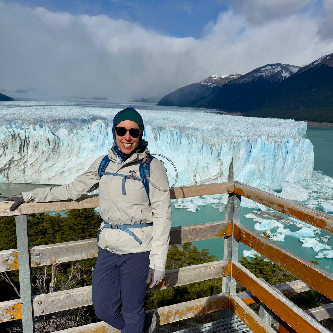 sam before hiking a glacier in argentina patagonia