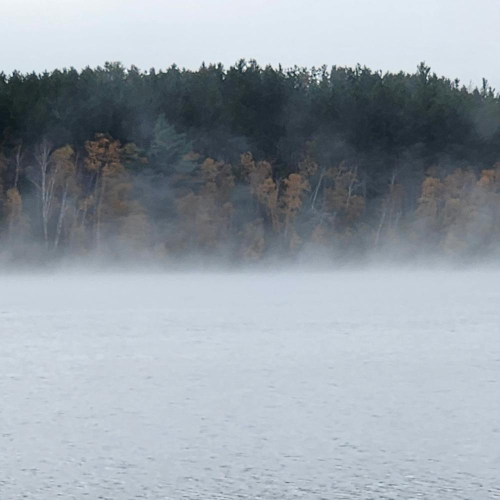 Mist coming off a lake.