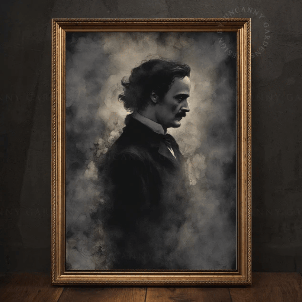 Printed image of poet Edger Allan Poe