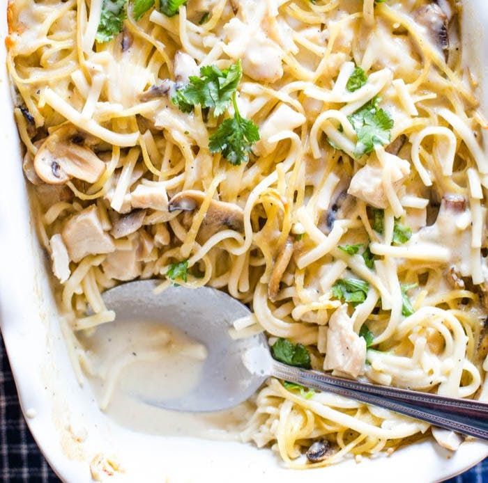 chicken tetrazzini recipe with spoon