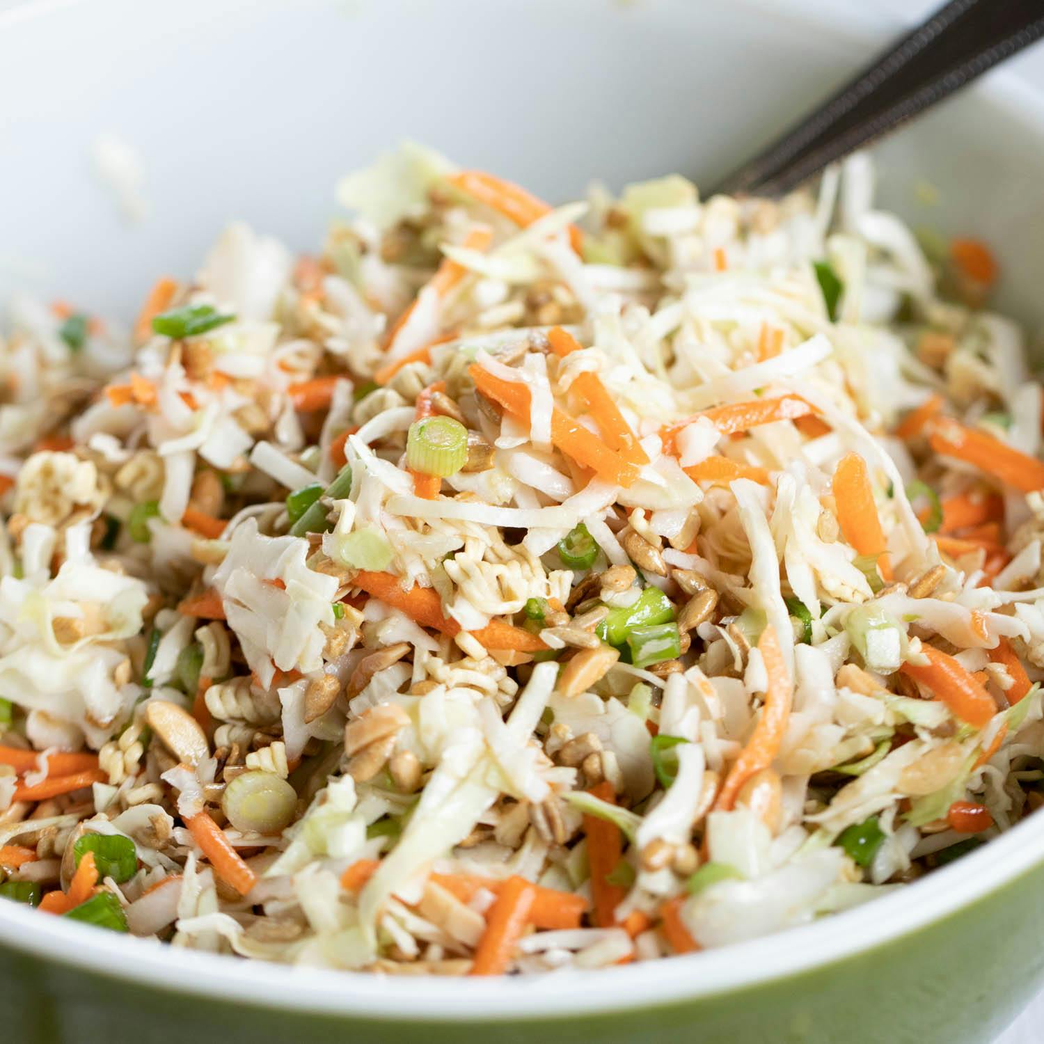 ramen noodle salad in bowl