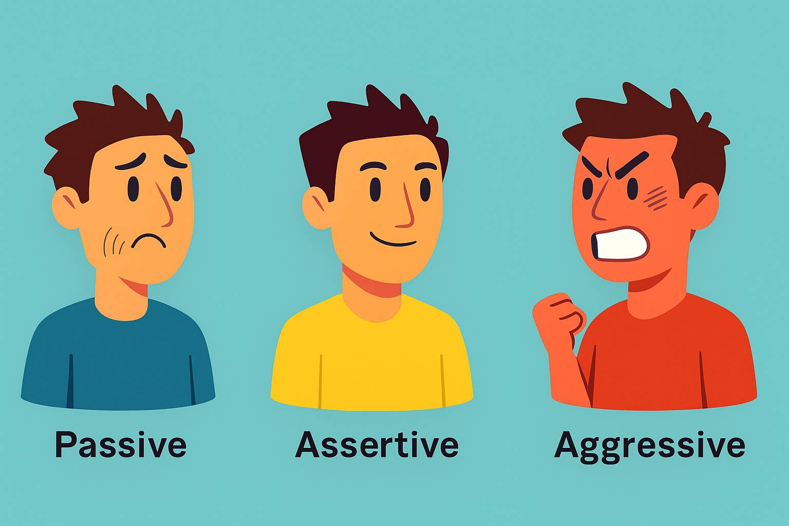 Assertiveness compared to passivity and aggression