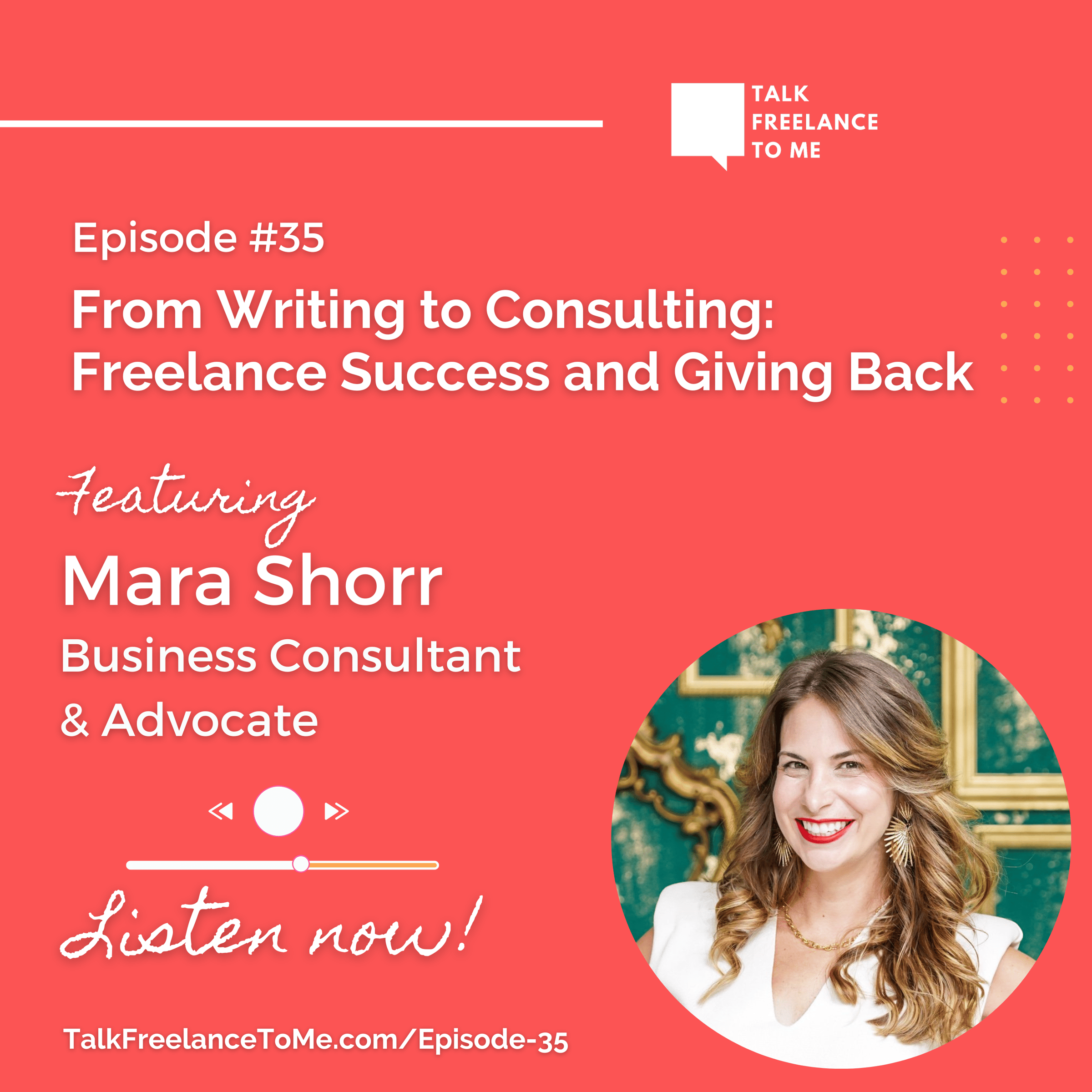 Business consultant Mara Shorr on The Talk Freelance To Me Podcast talks about systems and hiring your first team member.