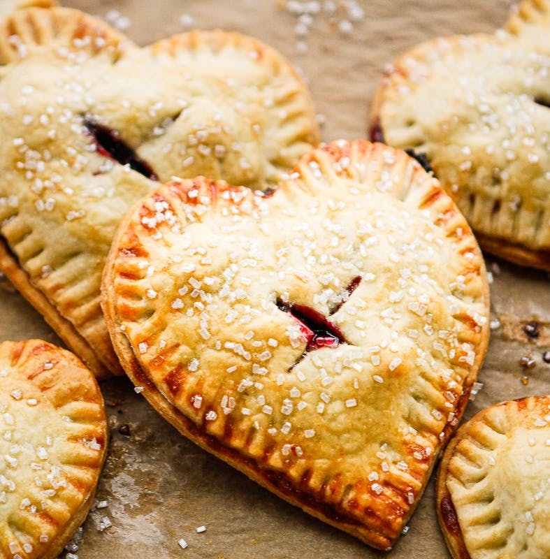 heart-shaped cherry hand pies