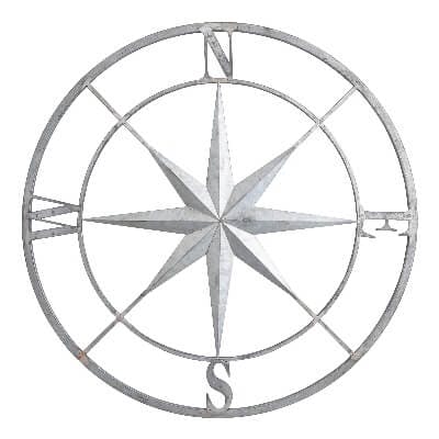Galvanized Metal Compass Rose