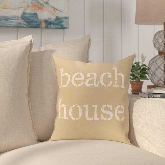 Beach House saying throw pillow