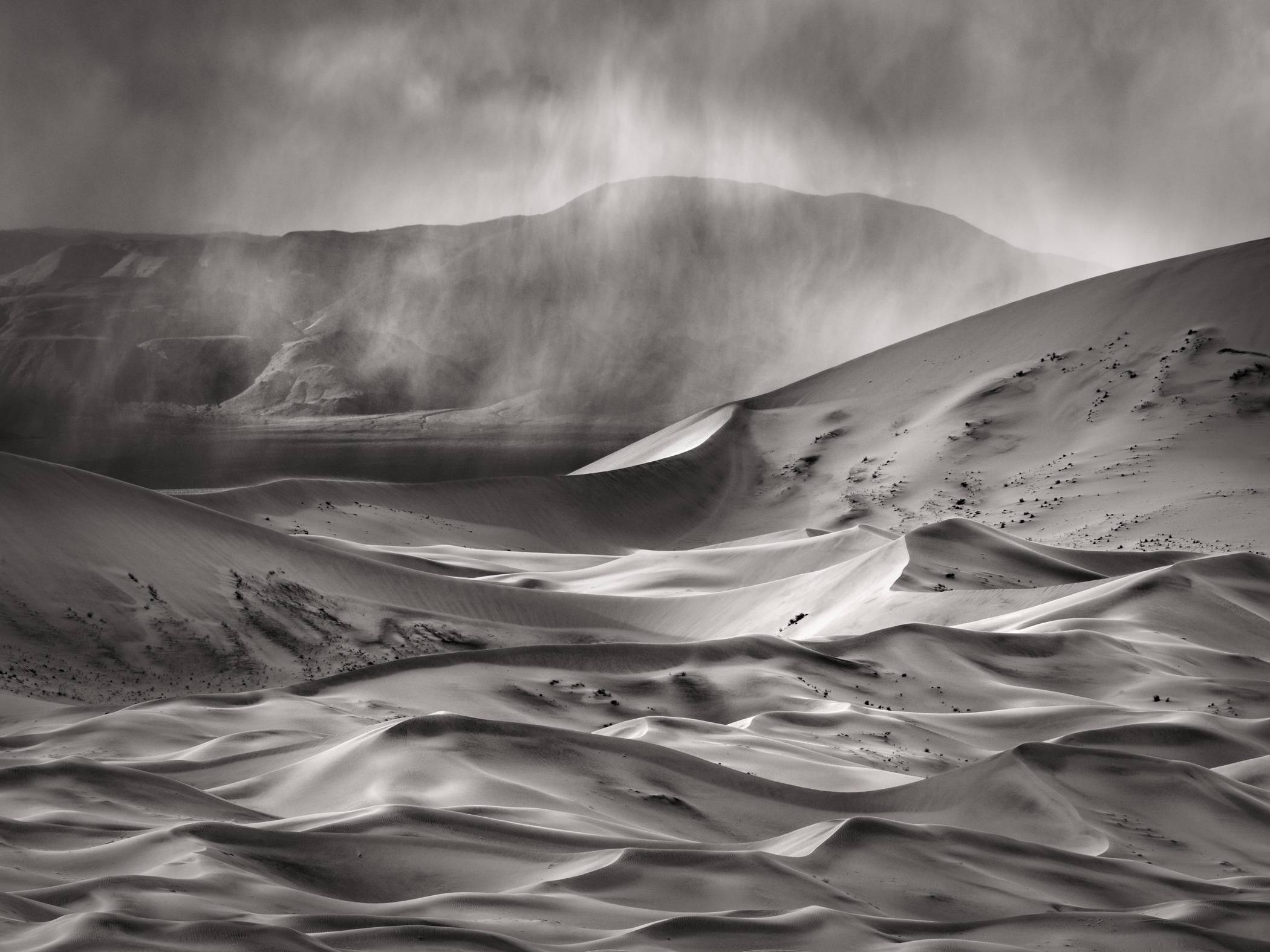 dramatic black and white dunes