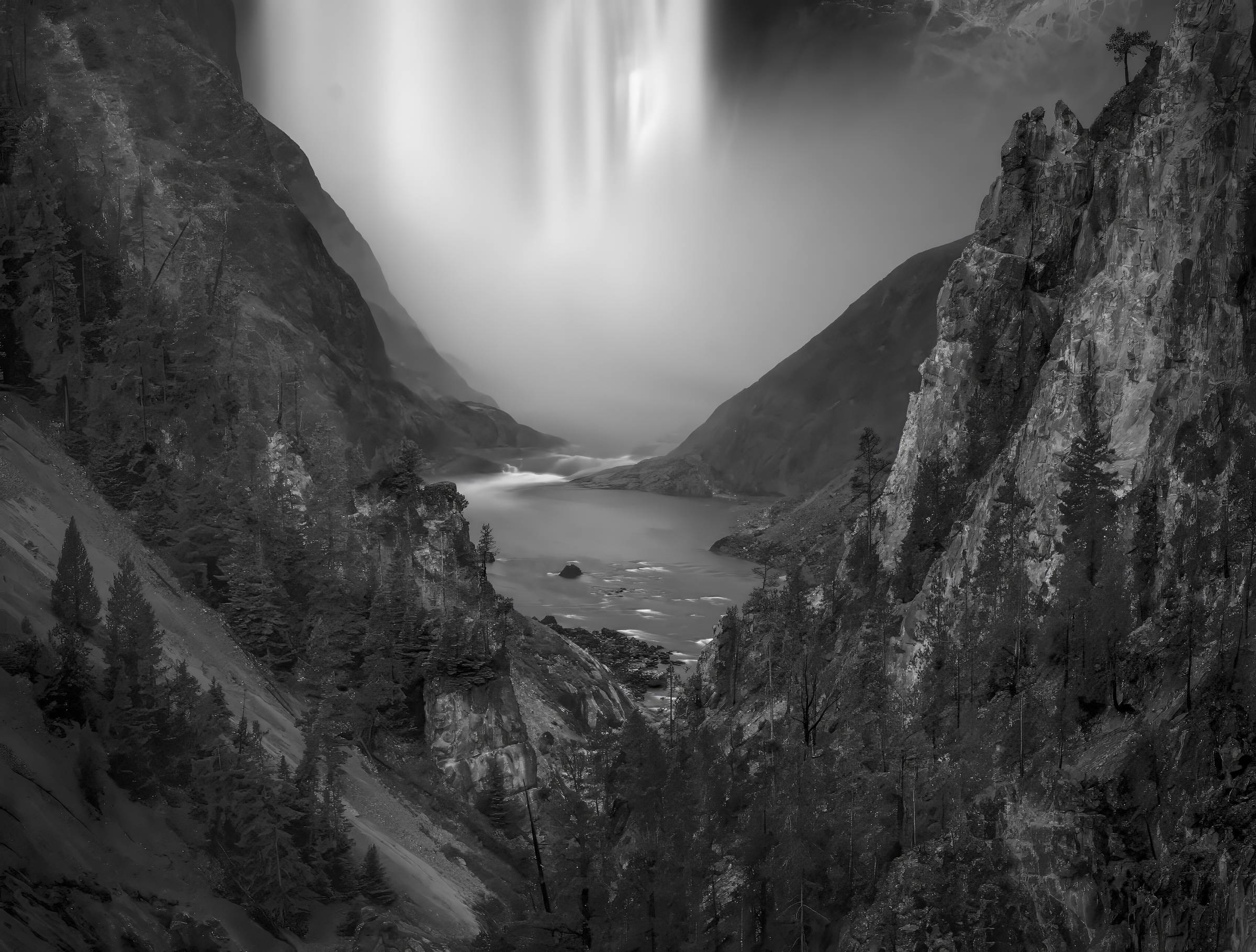 lower falls in yellowstone