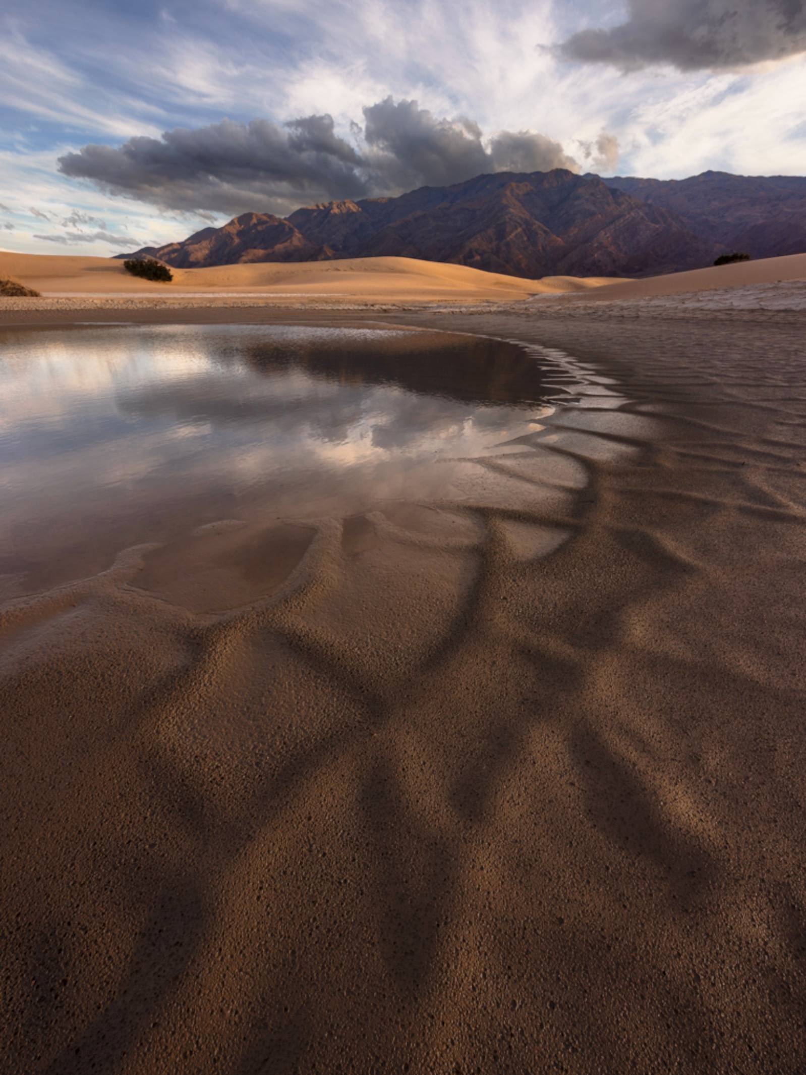 wet mud landscape in death valley