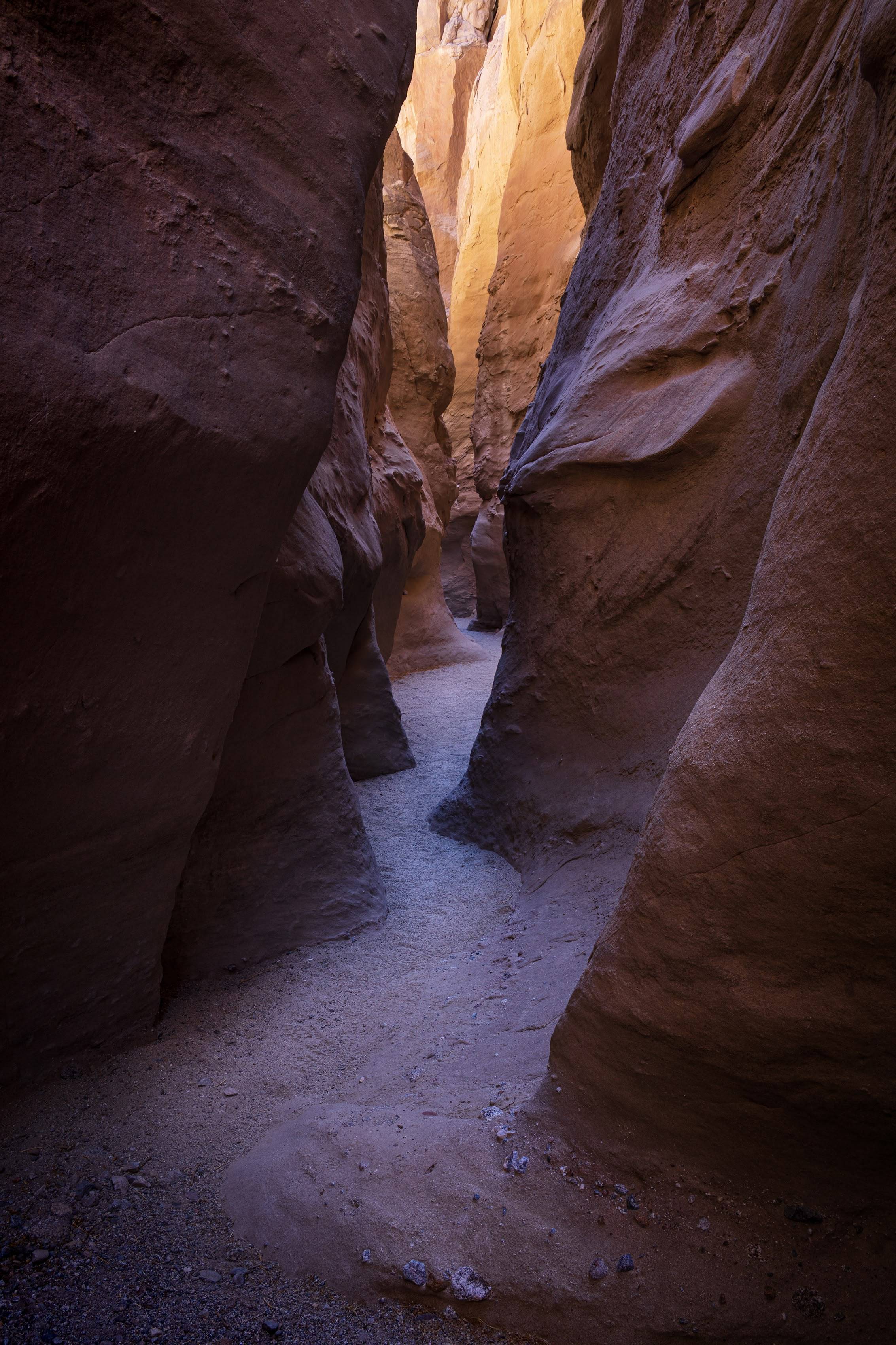remote slot canyon in anza-borrego
